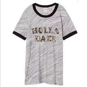 🚨4/$25 Victorias Secret PINK Holla Daze Bling Tee Small, Medium